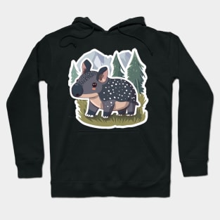 Cute Mountain Tapir Illustration - Adorable Animal Art Hoodie